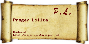 Prager Lolita névjegykártya